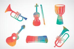 Resumen colorido vector de instrumentos de música