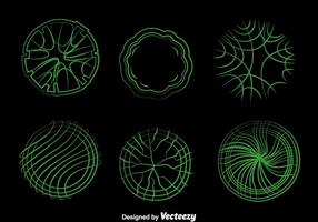 Green Line Tree Top View Vector