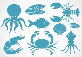 Seafood Icons Vector