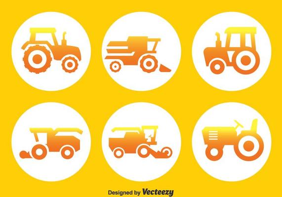 Tractors Circle Icons