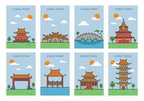 China Town Posters vector