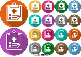 Vector Set Of Colorful Buttons Of Prescription Pad Icon