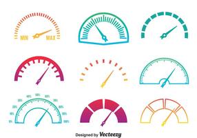 Meter Icons Gradient Colors Vector
