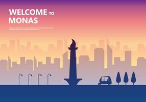 Ilustración de Sunset Monas vector