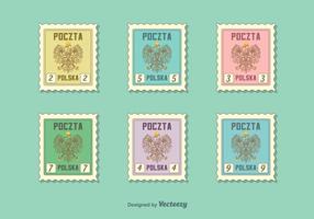Sellos postales polacos del vector del águila