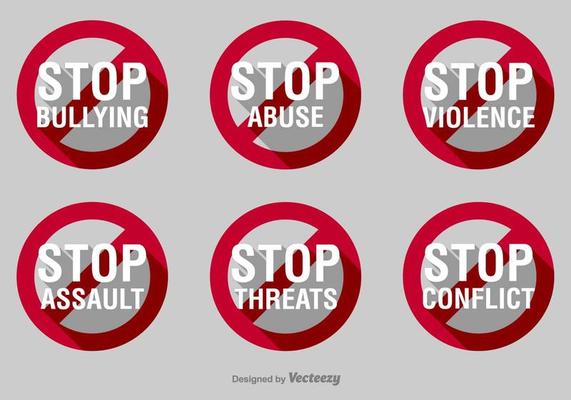 Stop Bullying Vector Signs