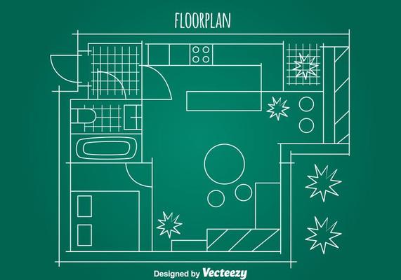 Simple House Floorplan Vector