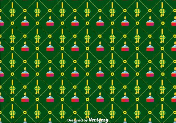 Flat Ketupat Pattern Background