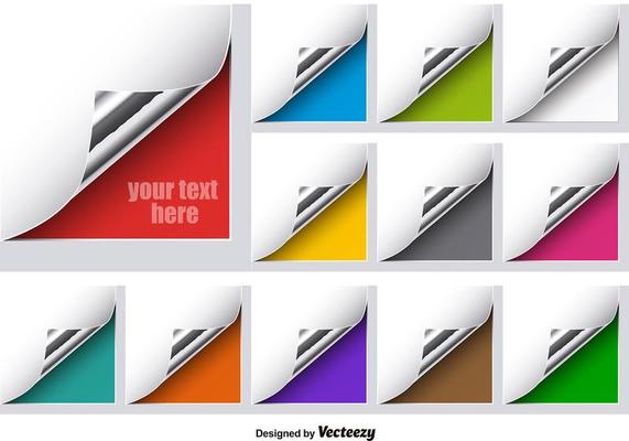 Vector Set Of Metallic Paper Corner Folds
