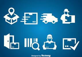 Delivery White Icons Vector