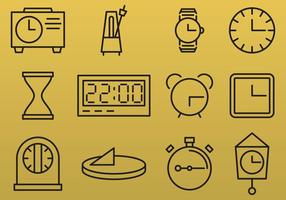 Iconos de línea de reloj vector