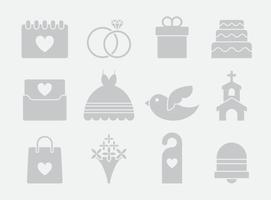 Gray Wedding Icons vector