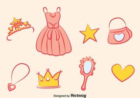 Conjunto Elemento Princesa Elemento vector