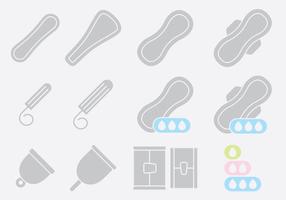 Grey Pads Y Tampon Iconos vector