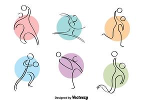 Handball Colorful Icons vector