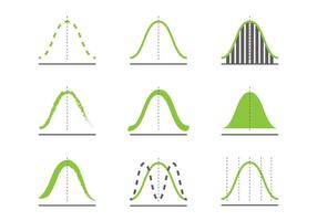 Gaussian Curve Icons vector