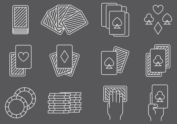 Poker Line Icons