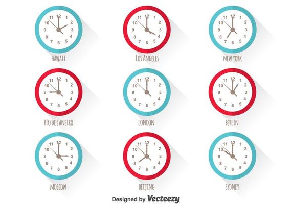 World Time Zone Vector Set