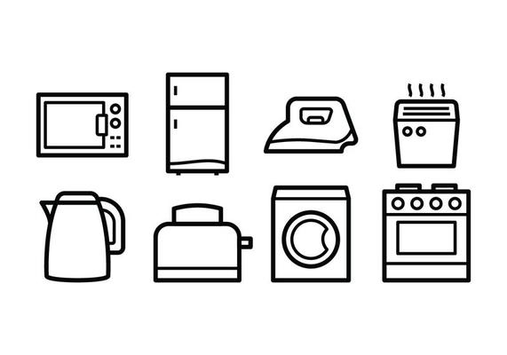 Small kitchen appliances icon set Royalty Free Vector Image