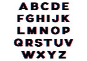 3D Effect Alphabet vector