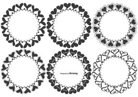 Hand Drawn Vector Heart Frames