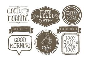 Cute Hand Drawn Style Coffee Lables vector