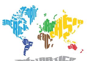 Bright World Word Map vector