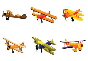 Orange Biplane Vector