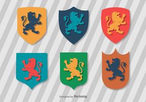 Flat Lion Rampant Vector Set