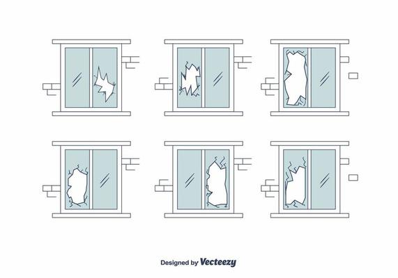 Broken Window Vector Set