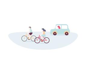 Ilustración de conducción en bicicleta vector