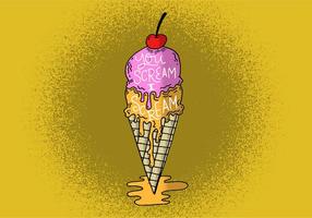 Drippy Ice cream cone vector