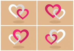 Flat Combined Hearts Vector