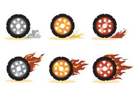 Burnout Wheel Vector Set