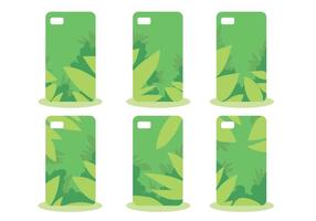 Green Jungle Phone Case Pattern Vector Set