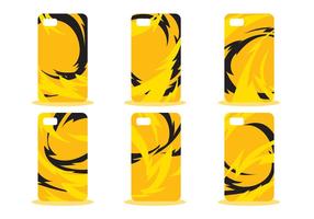 Yellow Abstract Phone Case Pattern Vector Set