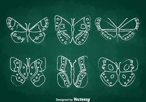 Chalkdraw Butterfly Vector Set