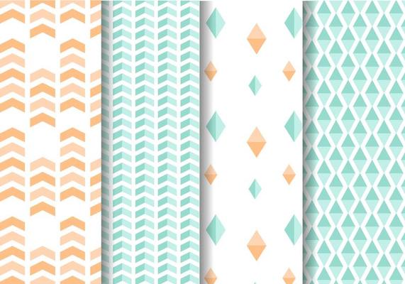 Mint and Peach Geometric Pattern Vector