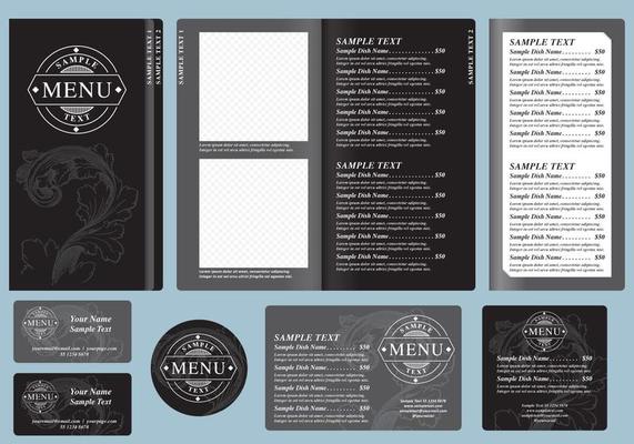 Black Menu Templates