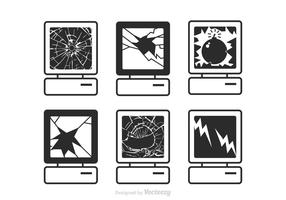 Iconos de pantalla rota vector