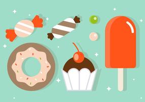Free Flat Sweets Vector Illustration