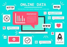 Ilustración vectorial de datos en línea gratis vector