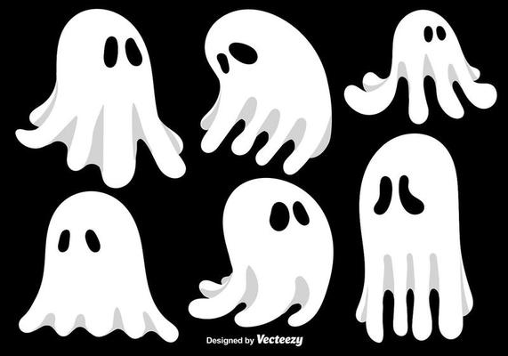 Cartoon Ghosts Vector Set
