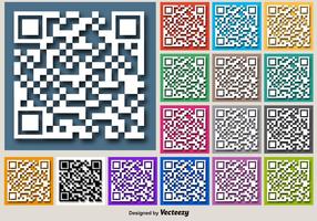 Color For RFID Vector Buttons Of White QR Code Icon