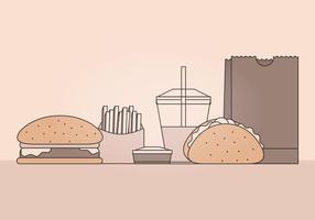 Ilustración vectorial de comida rápida