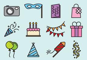 Cute Party Icons vector