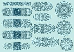 Line Scrollwork Dividers vector