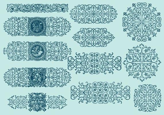 Line Scrollwork Dividers