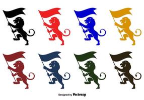 Lion Rampant Vector Silhouettes