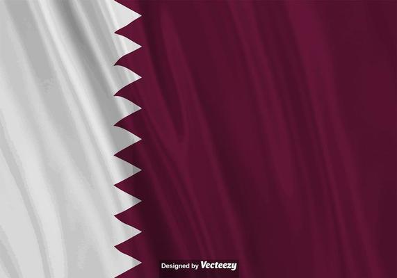 Vector Realistic Illustration Of Qatar Flag.